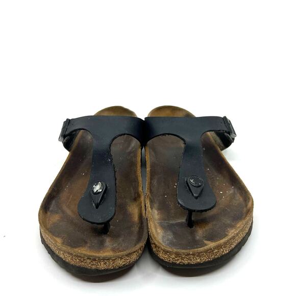 Birkenstock Gizeh Black Leather Sandals Women's 8.5 US - Picture 4 of 8